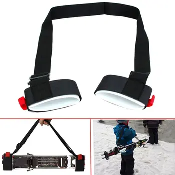 

New Adjustable Skiing Pole Shoulder Hand Bag Carrier Lash Handle Straps Porter Mountain Skiing Ski Board Ski Gloves