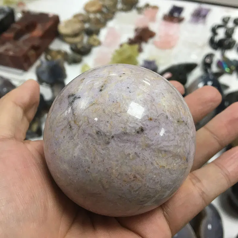 50 мм натуральный лепидолит камень кварц кристалл шар красивый фиолетовый кварц целебные кристаллы для дома Свадебные украшения