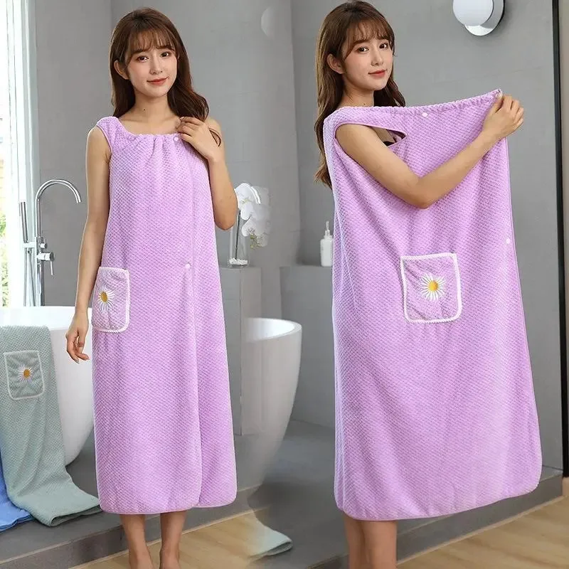 Plus Size Super Long Large Bath Towel Microfiber Wearable Soft