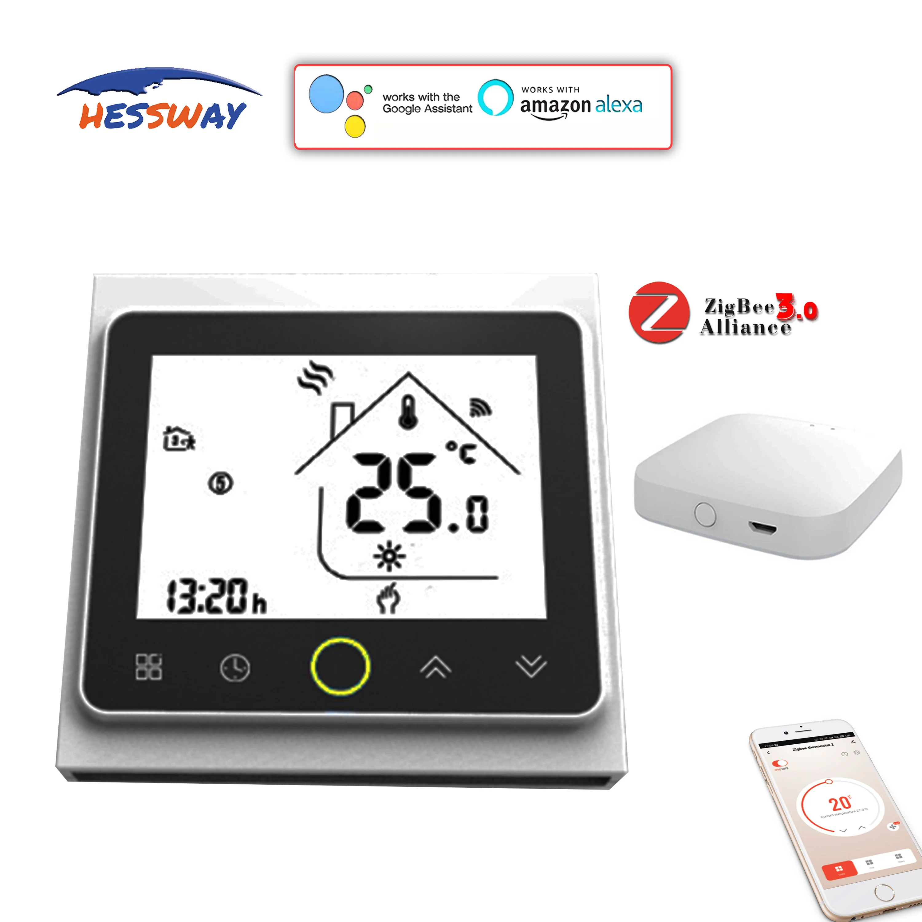 Eu No/nc Switch Wifi Hvac System Heating Thermostat Zigbee For Tuya Zigbee  Gateway Hub Control All House Appliances - Smart Remote Control - AliExpress
