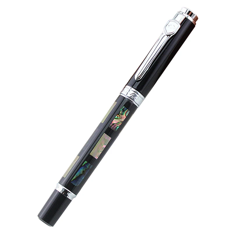 Jinhao 8802 심해 밝은 진주 쉘 만년필, 0.5mm 펜촉 금속 잉크 펜, 선물 사무용품, 학용품