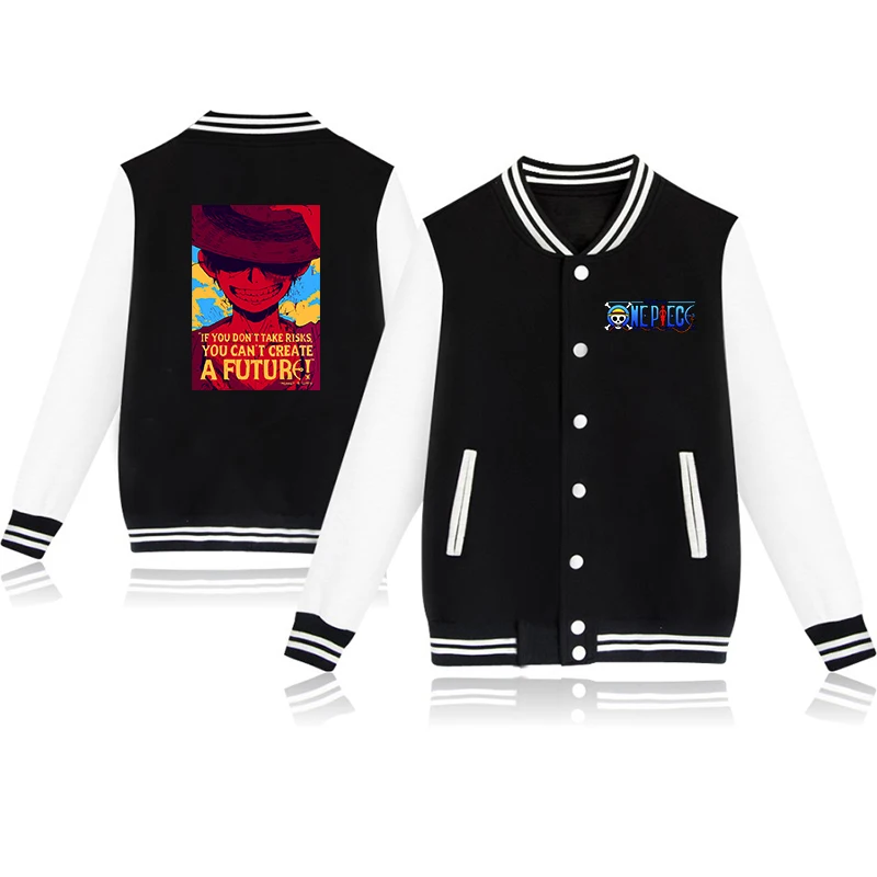 

One Piece Baseball Jacket Warm High Collar Fashion Winter/Autumn Plus Size Coats Custom Men's Skull Letter Coats and Jackets
