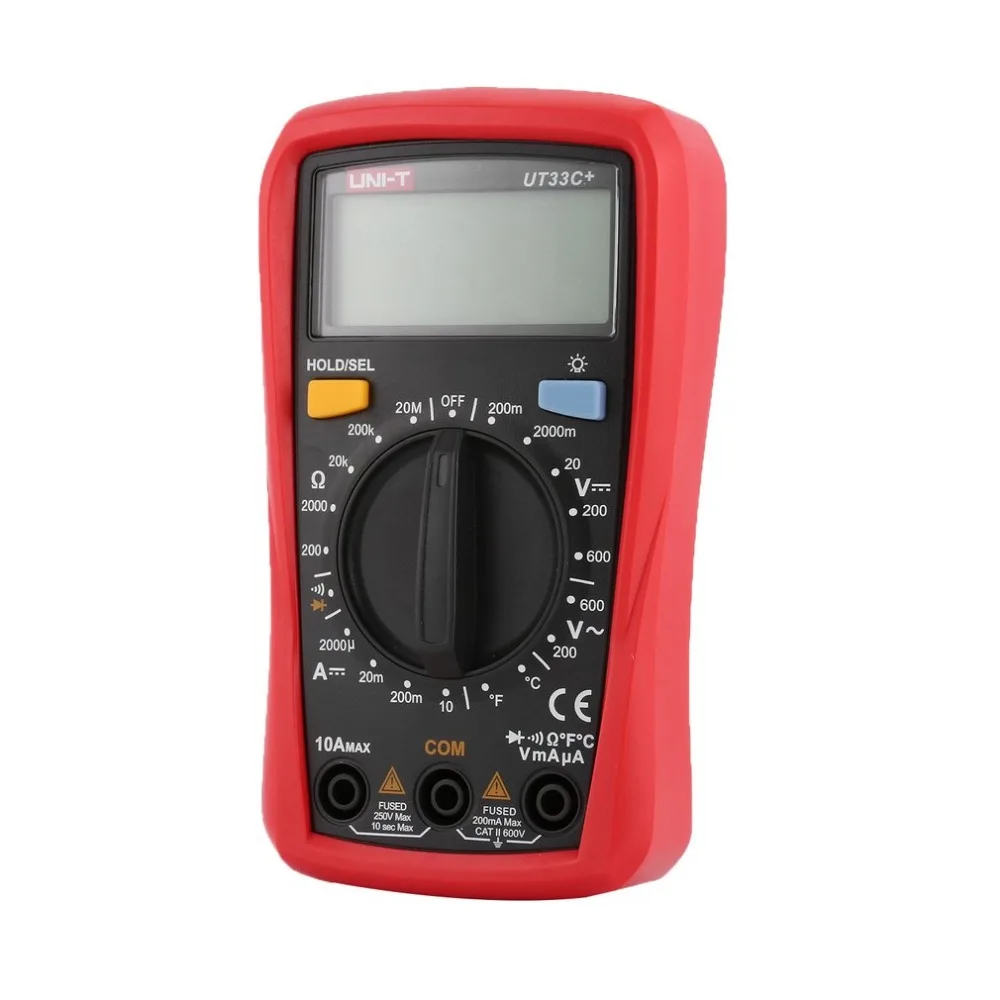 Digital Multimeter UNIT DC/AC Voltage Current Meter Handheld Ammeter Ohm Diode Capacitance Tester 1999 Counts Multitester