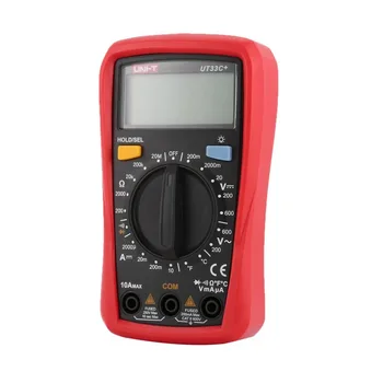 

Digital Multimeter UNIT DC/AC Voltage Current Meter Handheld Ammeter Ohm Diode Capacitance Tester 1999 Counts Multitester