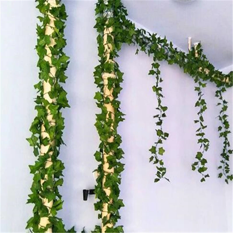 Высокое качество Пластиковые искусственные листья ротанга висячие плюща лоза красный клен гирлянда домашний декор