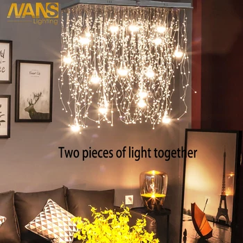 

NANS Crystal Ceiling Lights Indoor Lighting LED Modern G4 Led Meteor Rain lighting for Living/Dining Room Lamps Home Decoration