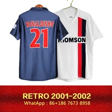 01-02 Paris Tower retro T-shirt  # Ronaldinho No.21 # Okocha #POCHETTINNO No.5  #  Anelka #Heinze No.2 # home sports shirt