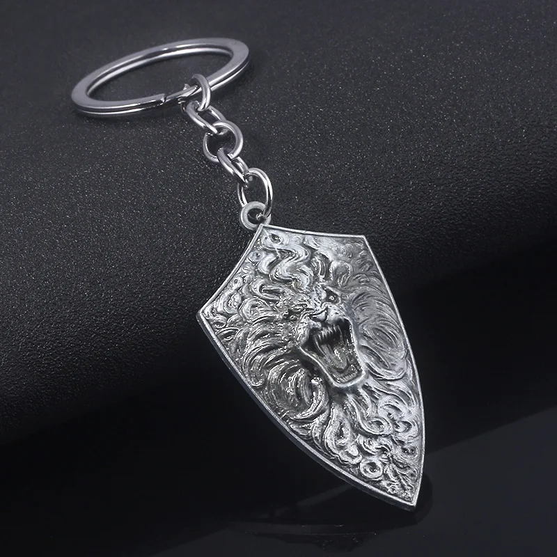 

Game Dark Souls Keychain Vintage Silver Crest Shield Key Chain for Men Car Keyring Jewelry Accessories