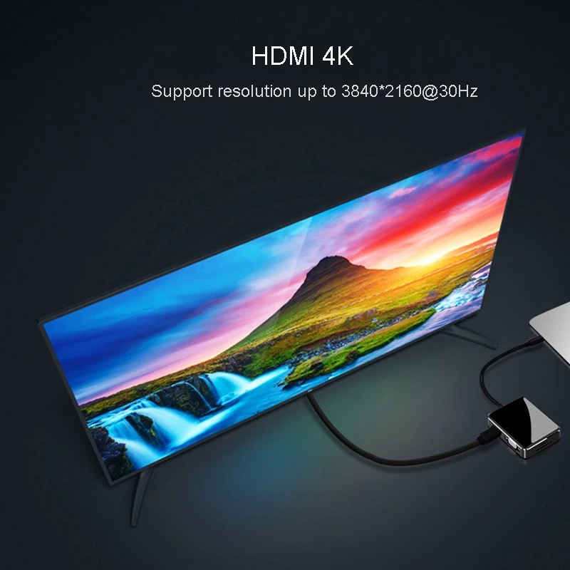 Концентратор USB Type C к HDMI 4K адаптер Thunderbolt 3 с RJ45 1000 Мбит/с VGA 3 USB 3,0 портов SD/TF кард-ридер для MacBook/Surface Pro