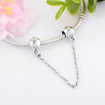 

2021 New Arrivals 925 Sterling Silver Family Forever Safety Chain Charms Beads Fit Original Bracelets Necklace Jewelry Making