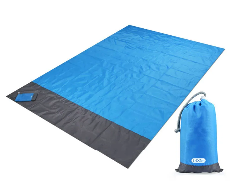 200x210 см Карманный водонепроницаемый Пляжный коврик для пикника без песка одеяло Кемпинг Открытый Пикник Палатка складной чехол постельные принадлежности - Цвет: Синий