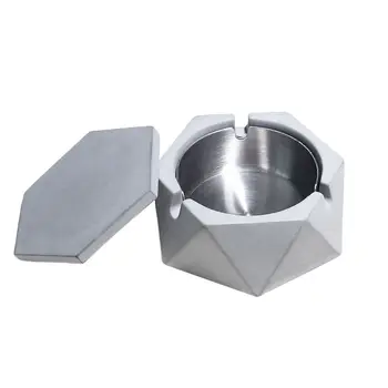 

Creative Car Ashtray Cement Ashtray Drop Resistance Ash Tray Holder for Car Home (Cement Grey with Lid)