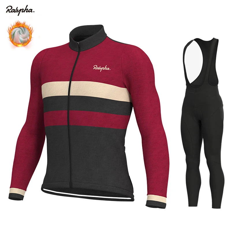 1 Raphaing Pro Team Bike Велоспорт Джерси зимний термальный флисовый комплект с длинными рукавами Ropa Ciclismo велосипедный триатлон, Велоспорт Набор - Цвет: 1