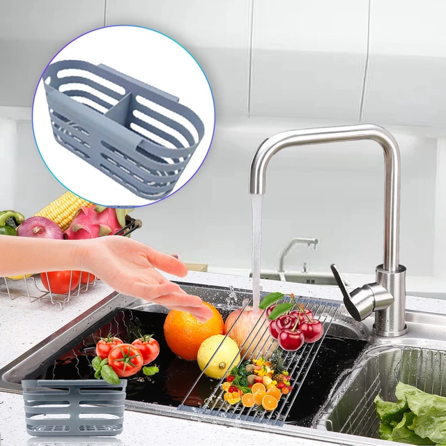 Escurridor de platos sobre el fregadero para cocina, organizador multiusos, escurridor  enrollable, estante plegable para frutas, verduras y carne, envío directo #  t2g - AliExpress