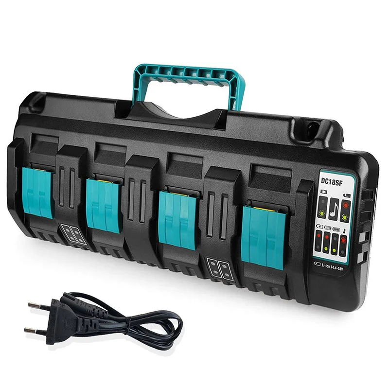 Новинка DC18RCT Liion зарядное устройство 3A зарядный ток для Makita 4 порта 14 в 18 BL1830 Bl1430