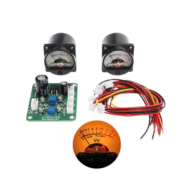 

2 Pcs VU Panel Meter Warm Back Light Recording+Durable Driver Board Module+Cables