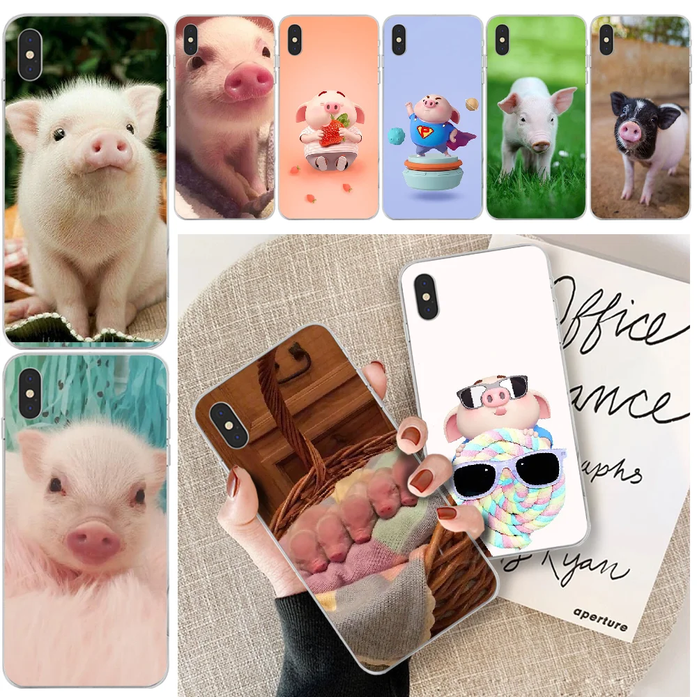 

Mini Pet Pig Small Pig Cute Cover Soft Shell Phone Case For Iphone 6 6s Plus 7 8 Plus X XS XR XS MAX 11 11 Pro 11 Pro Max Cover