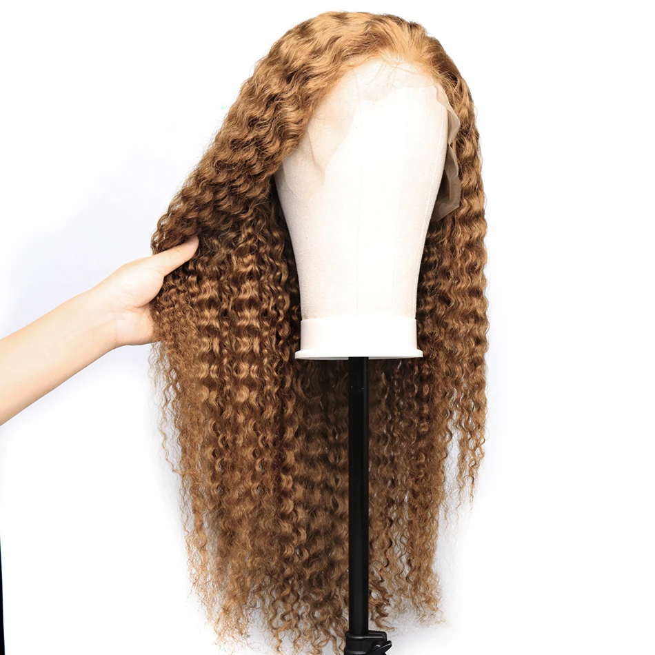 Links Ombre 13x6 Curly Lace Front Human Hair Wigs Pre plucked For Black Women Brazilian Blonde Remy Frontal Wig | Шиньоны и парики