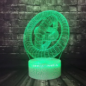 

Night Light Double Annular Hollow Abstract 3D Optical LED Lamp Modern Art Home Decor Acrylic Lighting desk Lampe Lava Toy RGB
