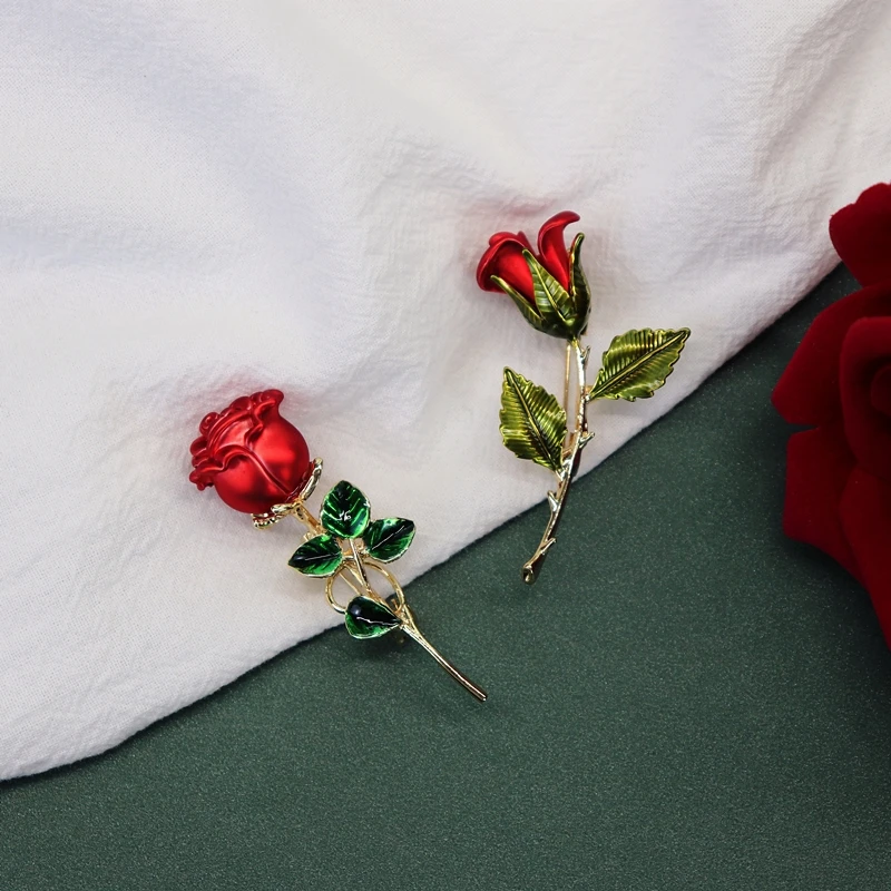 Rose Stick Pin Flower Bouquet Collar Brooch for Mens Womens Suit Dress Accessories