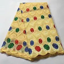 Горячая Распродажа, хлопок, африканская сухая кружевная ткань, нигерийская кружевная ткань,, высокое качество, швейцарская вуаль, 5 ярдов/партия