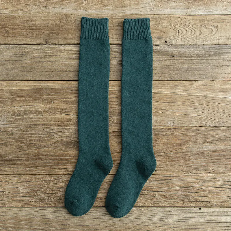 Зимние новые мужские и женские носки хлопковые махровые плотные теплые длинные носки без пятки японские модные носки skarpetki calcetines mujer - Цвет: Women green