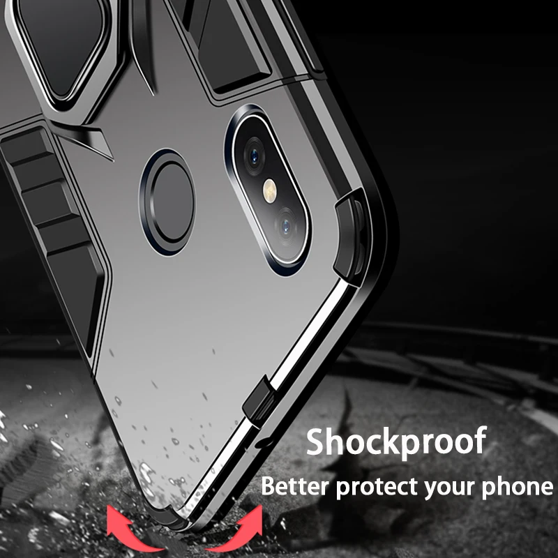 Противоударный армированный чехол для телефона для Xiao mi Red mi 6 5 Plus Note 5 4 4X mi A2 8 Lite 9 SE mi 8 mi 9 кольцо полная Защита задняя крышка красный