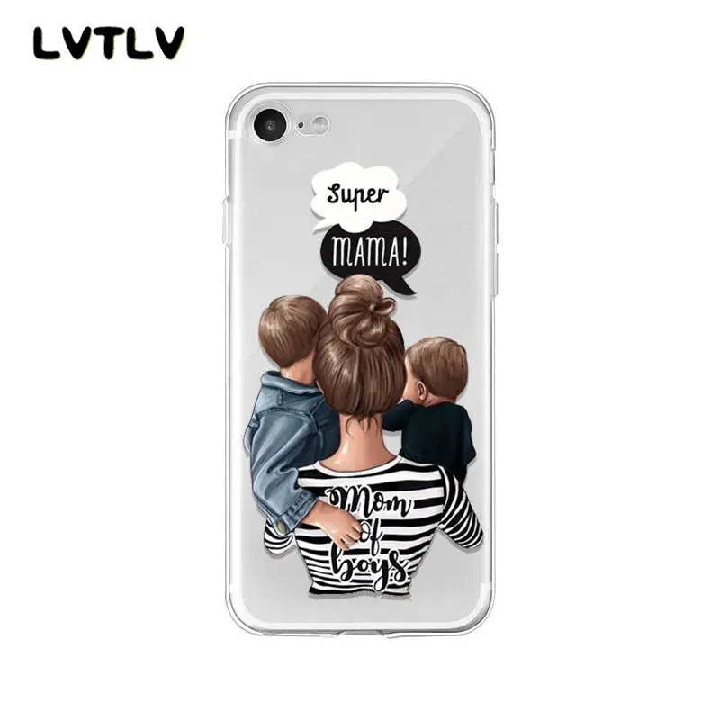 Fashion Black Brown Hair Baby Mom daughter Girl Son Dad