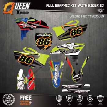 

Queen-X Custom Team Graphics Backgrounds Decals 3M Stickers Kit For YAMAHA YZF250 2010-2013 009