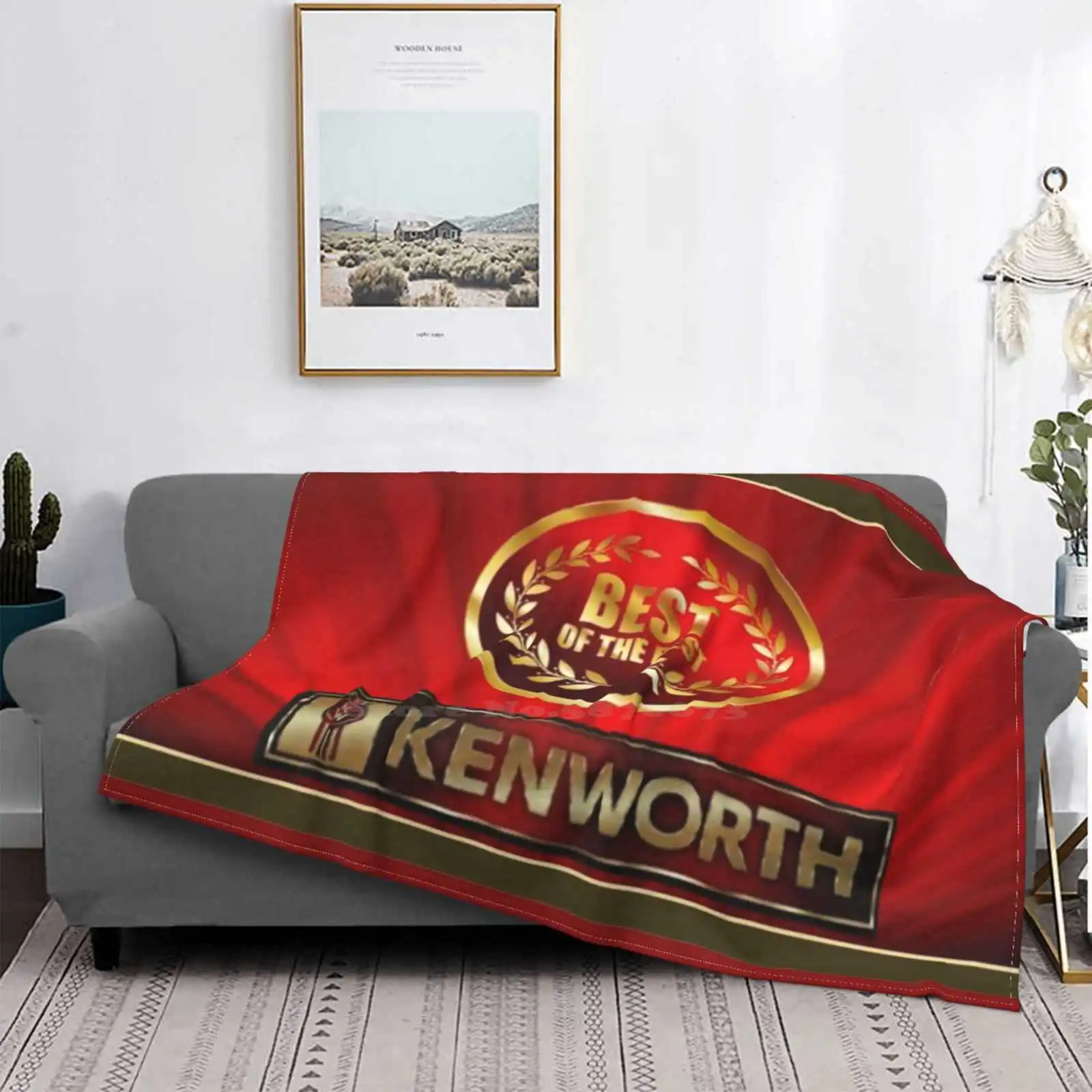 Kenworth "Best Of The Best" Vintage Award Poster Soft Warm Throw Coperta Kenworth K Whopper Kcar Cummins Diesel Peterbilt