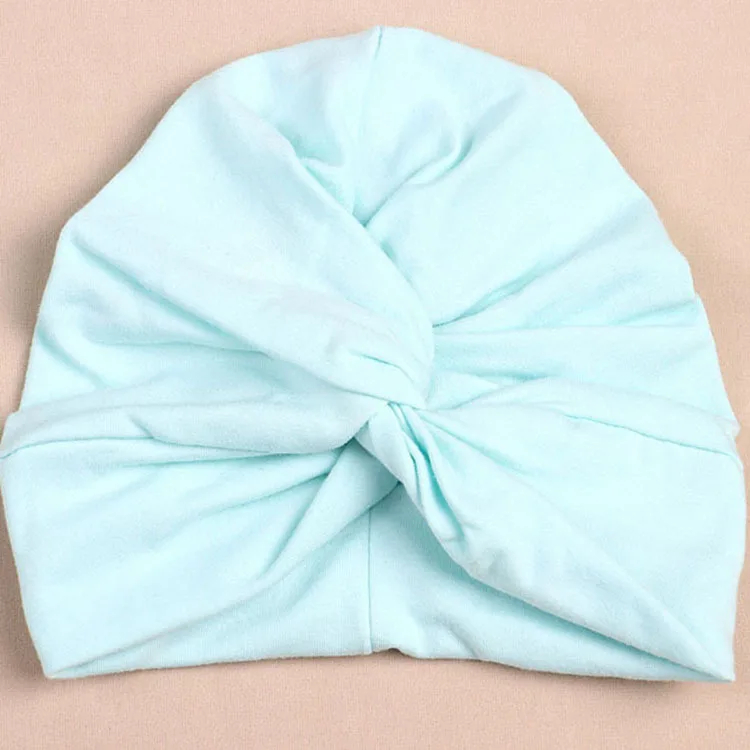 Cute Cotton Blend Baby Turban Hat Newborn Beanie Caps Kids Girls Headwear Infant Toddler Shower Hat Birthday Gift Photo Props