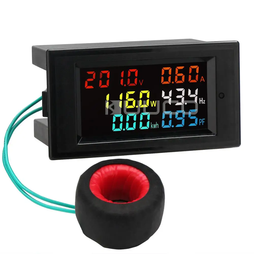 Panel Meters AC Digital Ammeter Voltmeter LCD Panel Amp Volt Test Meter 100A 300V 110V 220V