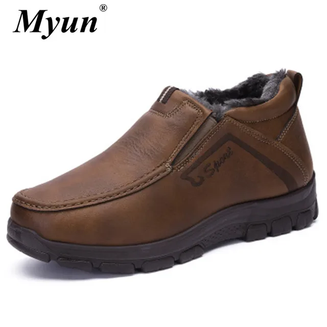 US $20.88 Newest Man Winter Boots High-quality Soft Comfortable Father Shoes Ankle Snow Boots For Men Sneaker