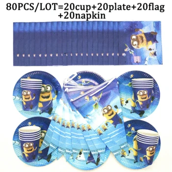 

Minions Party Supplies Theme Birthday Party Decorations Banner Flags Kids Birthday Party Supplies Cup Plate Minion Tableware Set