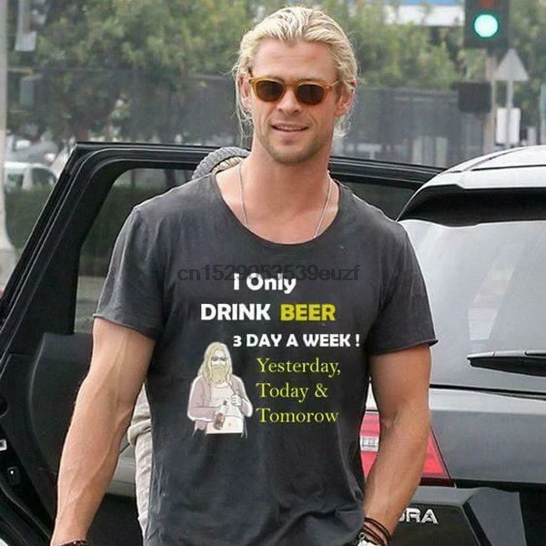 Мужская футболка с надписью I Only Drink Beer 3 Day A Week хлопковая S-3Xl |
