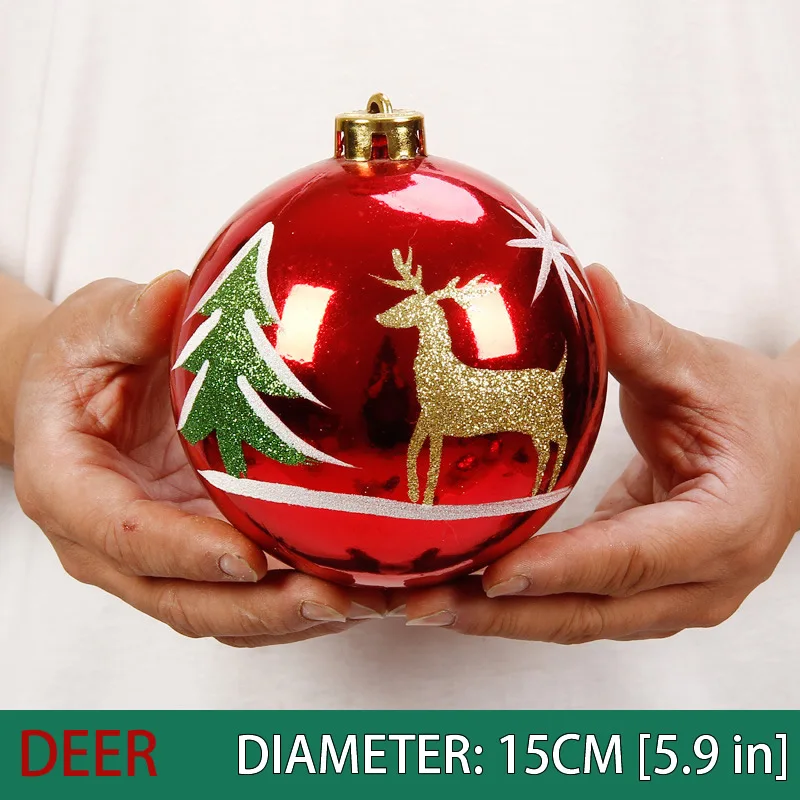 thumbnail image 1 of bola decorativa navideña de 150 mm a 250 mm para árbol de Navidad, adorno colgante brillante para el hogar, bar, fiesta, boda, decoración navideña, 1 of 5