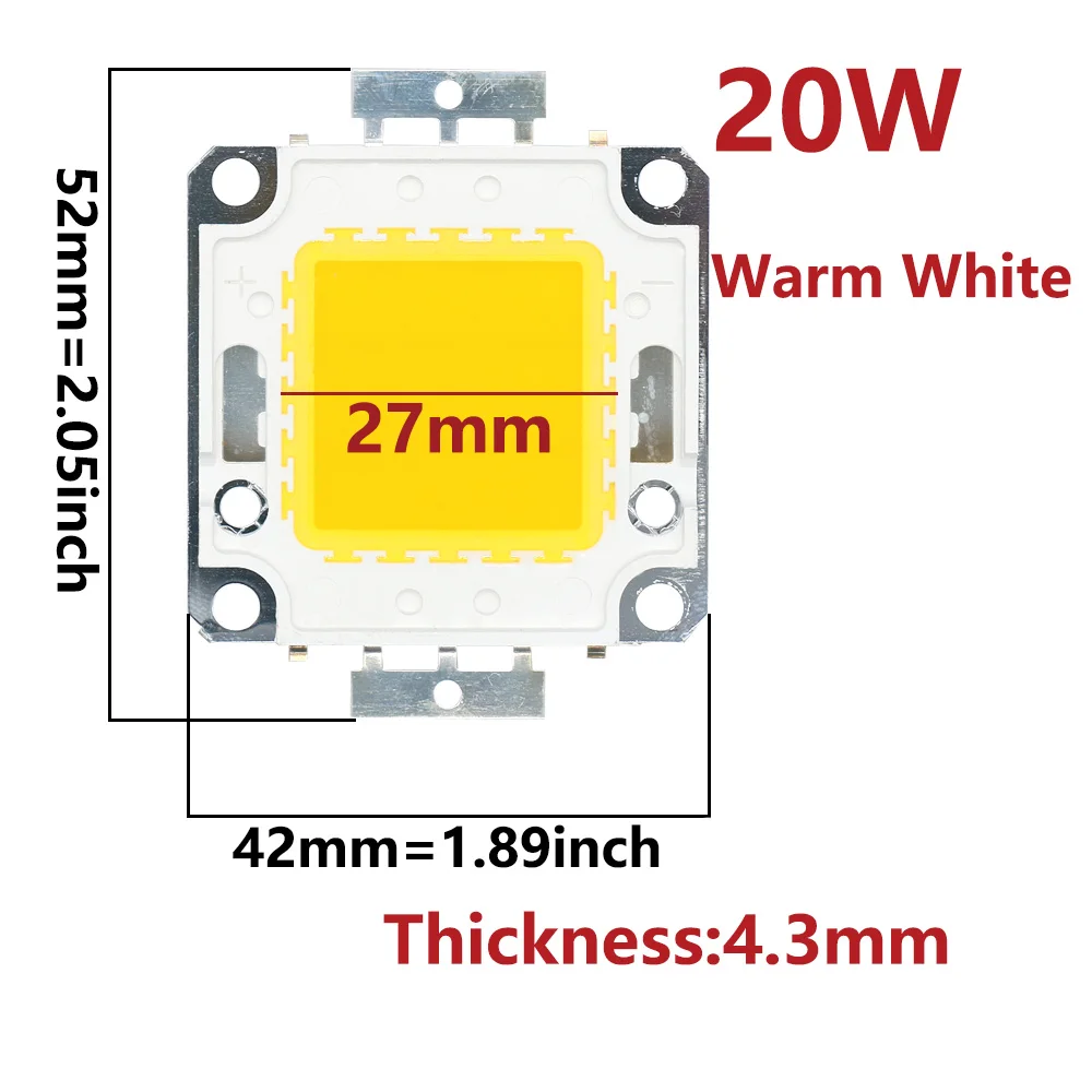 1Pcs COB LED 칩 10W 20W 30W 50W 램프 전구 칩 스포트라이트 투광 조명 정원 광장 통합 빛 LED 비즈 화이트/웜