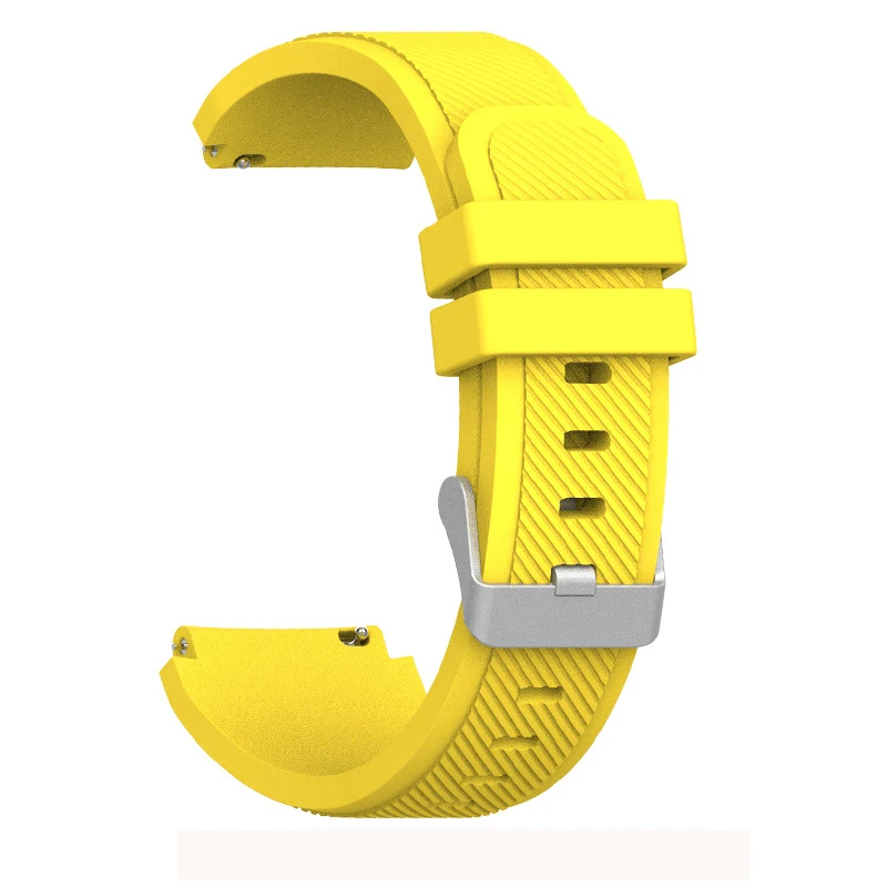 22 мм силиконовый ремешок для Ticwatch Pro Смарт-часы спортивный цветной моющийся ремешок для Xiaomi Huami Amazfit Stratos 2 2S ремешок для часов - Цвет: Yellow