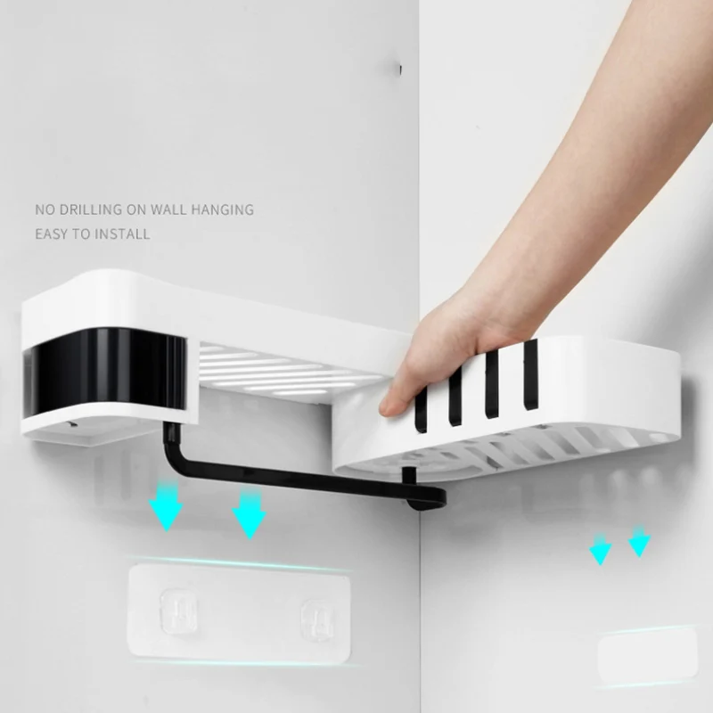 

1pcs Corner Wall Mounted Shower Shelf Bathroom Shampoo Shower Shelf Holder Kitchen Storage Rack Organizer