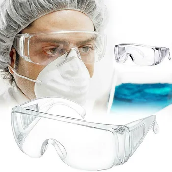 

Safety Glasses Protective Eye Wear - Over-The-Glass Prevent Spray, Wind And Dust, Clear Lens, Black Temple Chemical Goggles