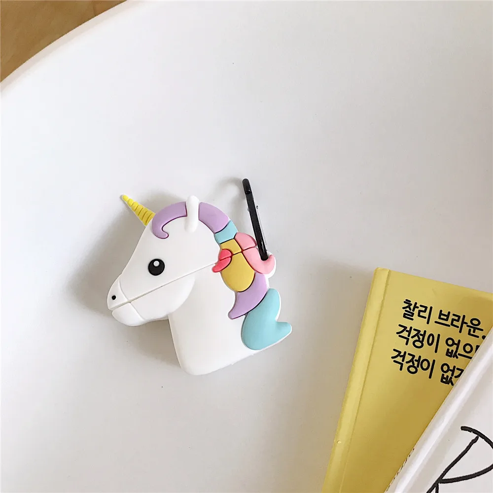 Силиконовый чехол My Little Pony для Airpods Apple милый единорог с радужной гривой мультяшный карабинный ключ звенья цепочки защитный чехол