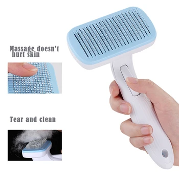 

Pet Brush Self Cleaning Slicker Brush Professional Deshedding Tool for Cat and Pet Removes Tangled Hair 66CY