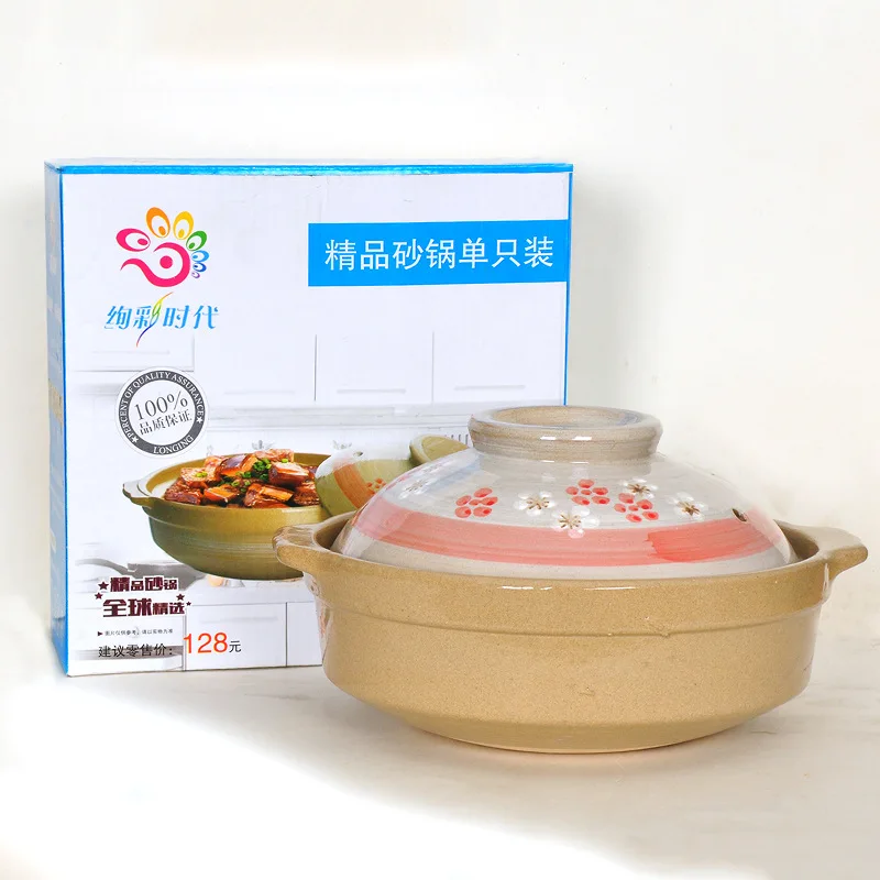 

Wholesale Hand-Painted Earthenware Pot Logo Customizable Ceramic Making Soup Small Earthenware Pot Sale Gift Promotional Printed