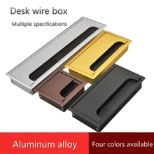 Mingke Furniture Hardware Computer Desktop Aluminum Alloy Wire Box Cover Conference Table Rectangular Thread Hole