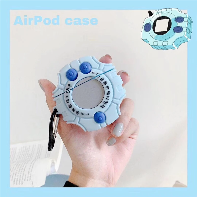 3D Милые чехлы для наушников Digimon Monster Digivice Machine V-mon Agumon Motimon для Apple Airpods 1/2 силиконовый чехол для наушников - Цвет: Digivice