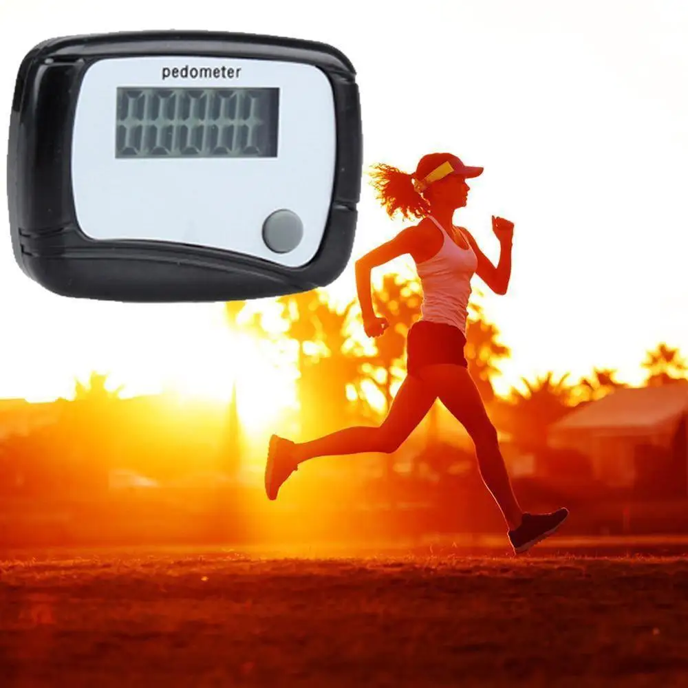 LCD Pedometer Step Calorie Kilometer Counter Walking Distance Pocket Clip Digital Mini Run Design