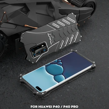 

R-Just BATMAN Armor Heavy Duty Phone Case For Huawei P40 P40 Pro Case Metal Aluminum Coque For Huawei P40 P 40 Pro Cover Shell