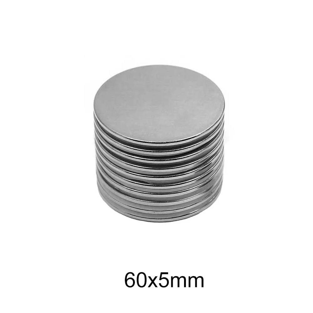 

1/2/3PCS 60x5 Big Strong Cylinder Rare Earth Magnet 60mm X 5mm Round Neodymium Magnets 60x5mm N35 Permanent Magnet Disc 60*5 mm