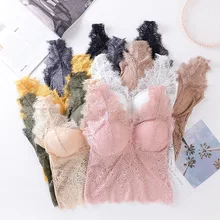 Сексуальный Кружевной Топ, женские кружевные цветочные кофточки, укороченный топ, женское нижнее белье, Мягкий Топ без косточек