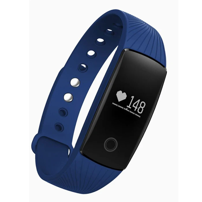 PK ID107 Heart Rate Smart Bracelet Watch Heart Rate Monitor Pedometer Smart Band Wireless Fitness Tracker Wristband - Цвет: Синий